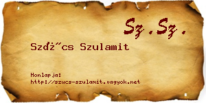 Szűcs Szulamit névjegykártya