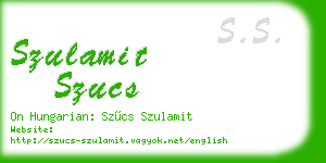 szulamit szucs business card