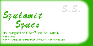 szulamit szucs business card